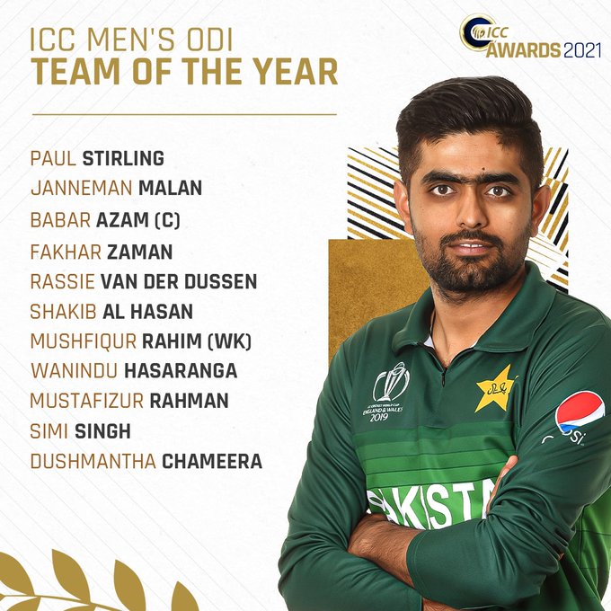 ICC titles Babar Azam as captain of ODI Team of the Year