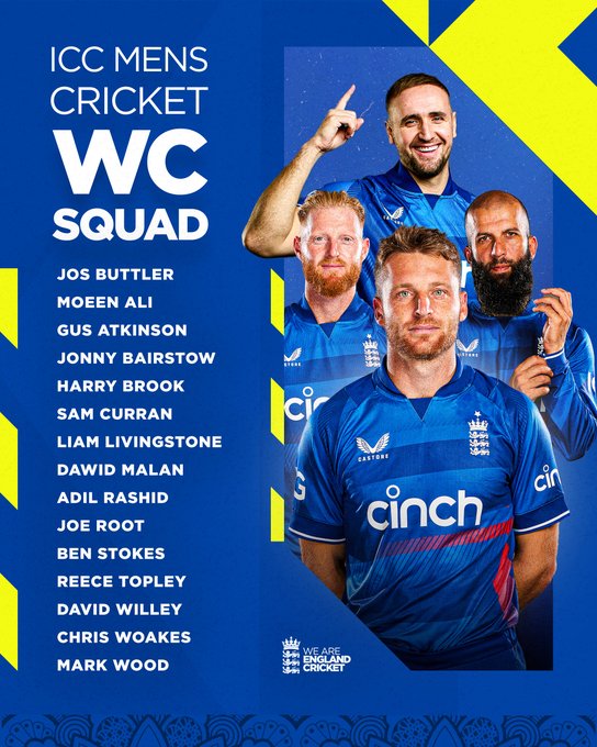 England confirm squad for ICC World Cup 2023
